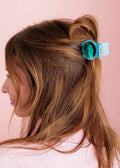 *ON SALE* Claw Hair Clip - Small - Blue w/ Green Gemstone