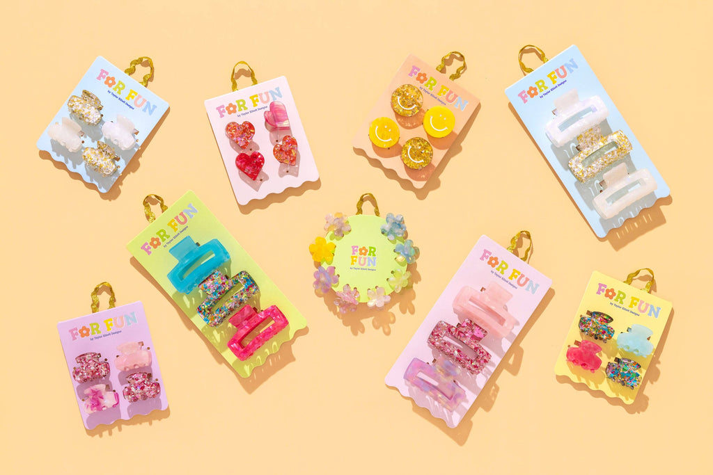 FOR FUN - Claw Hair Clip Set - Medium - Asst Pearl - 3 Pcs
