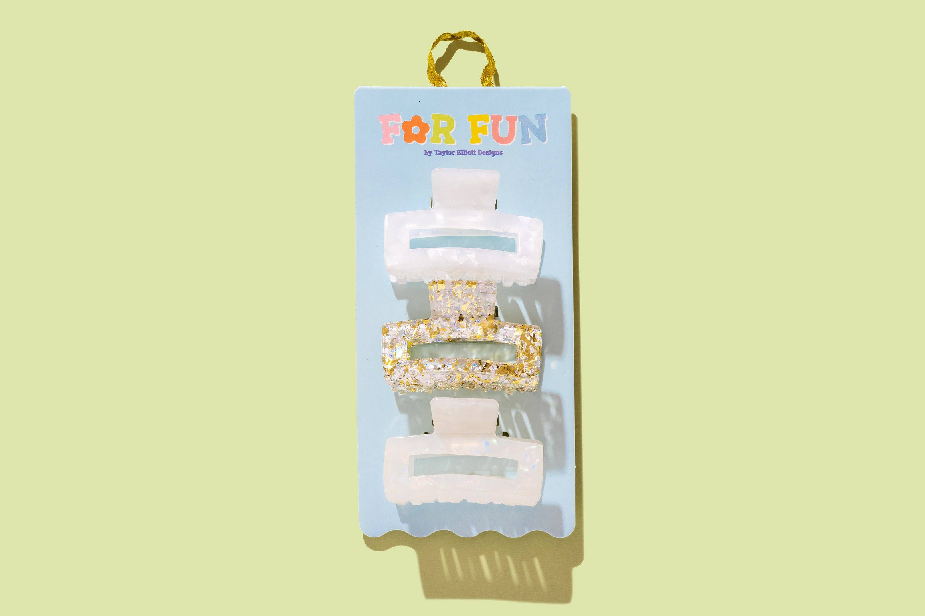 FOR FUN - Claw Hair Clip Set - Medium - Asst Pearl - 3 Pcs
