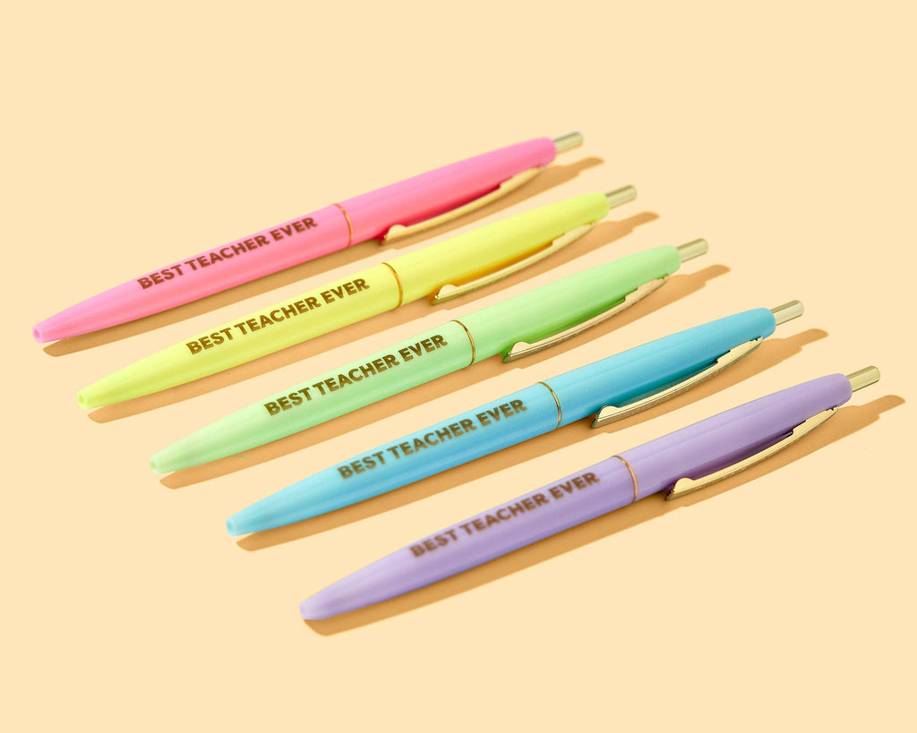 Pen Set - Motivational - "Best Teacher Ever" - 5 Piece Set