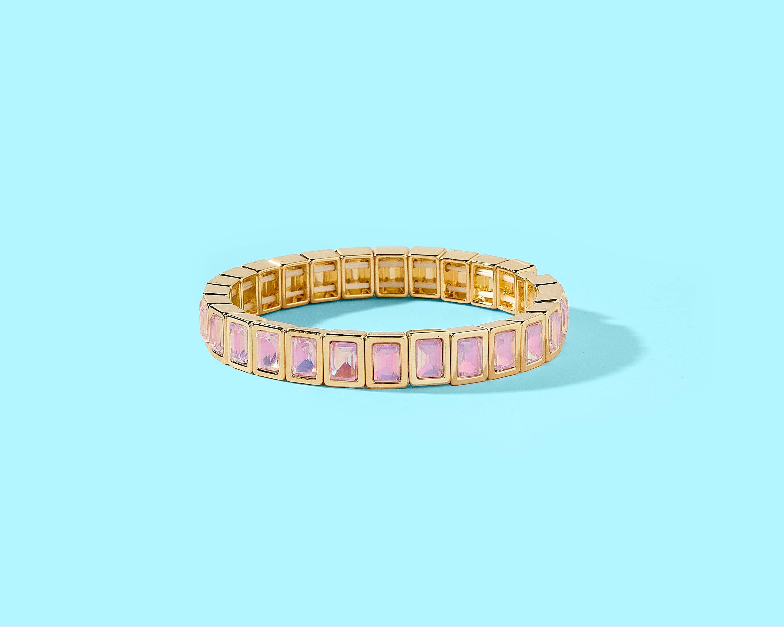 Enamel Stretch Bracelet - Assorted Styles - Love: 14K Gold-Plated w/Pearl Hearts - Amore