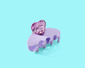Claw Hair Clip - Medium - Small Confetti Heart - Purple